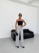 Yüksek Bel Straight Fit Palazzo Pantolon resmi